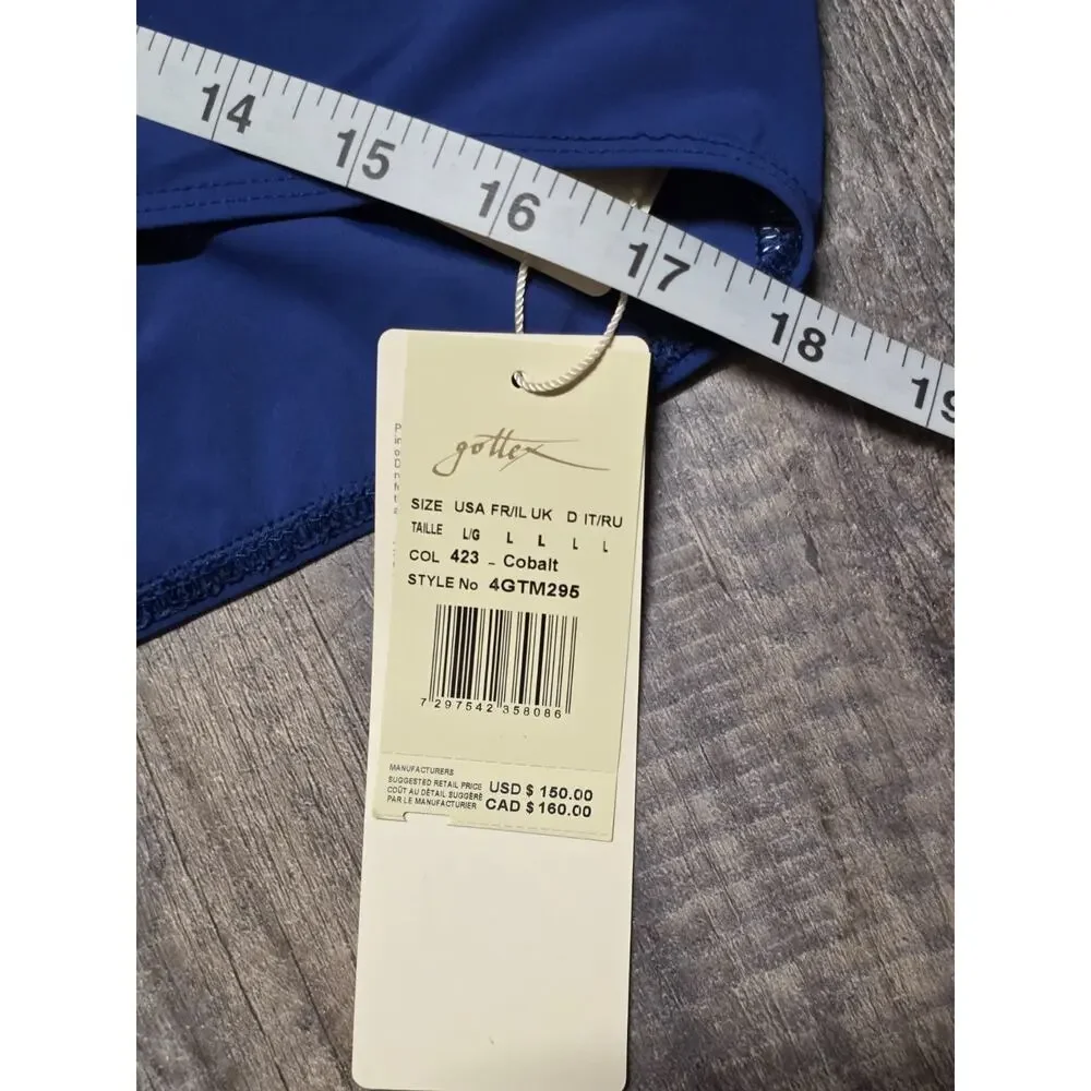 Gottex One Piece Swimsuit Bodysuit Cobalt Blue Size L NWT MSRP $150 - Picture 5 of 6